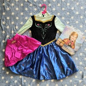 Disney Anna Size S (4 To 6 Year Old) Girls' Costume with Cape And Wig Set
